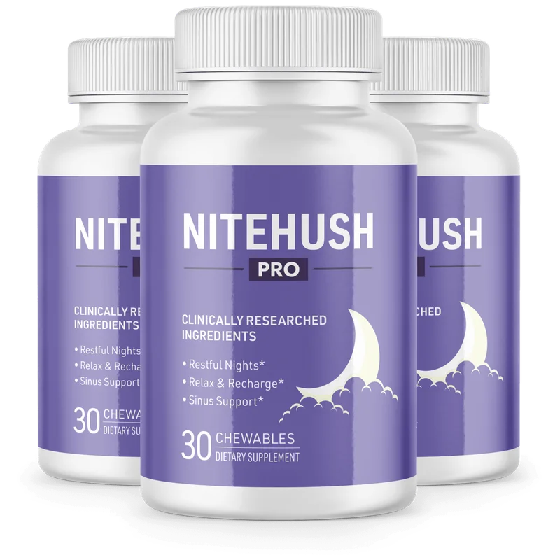 NiteHush Pro Sleep Supplement Bottle (3 Bottle / 90 Day Pack)